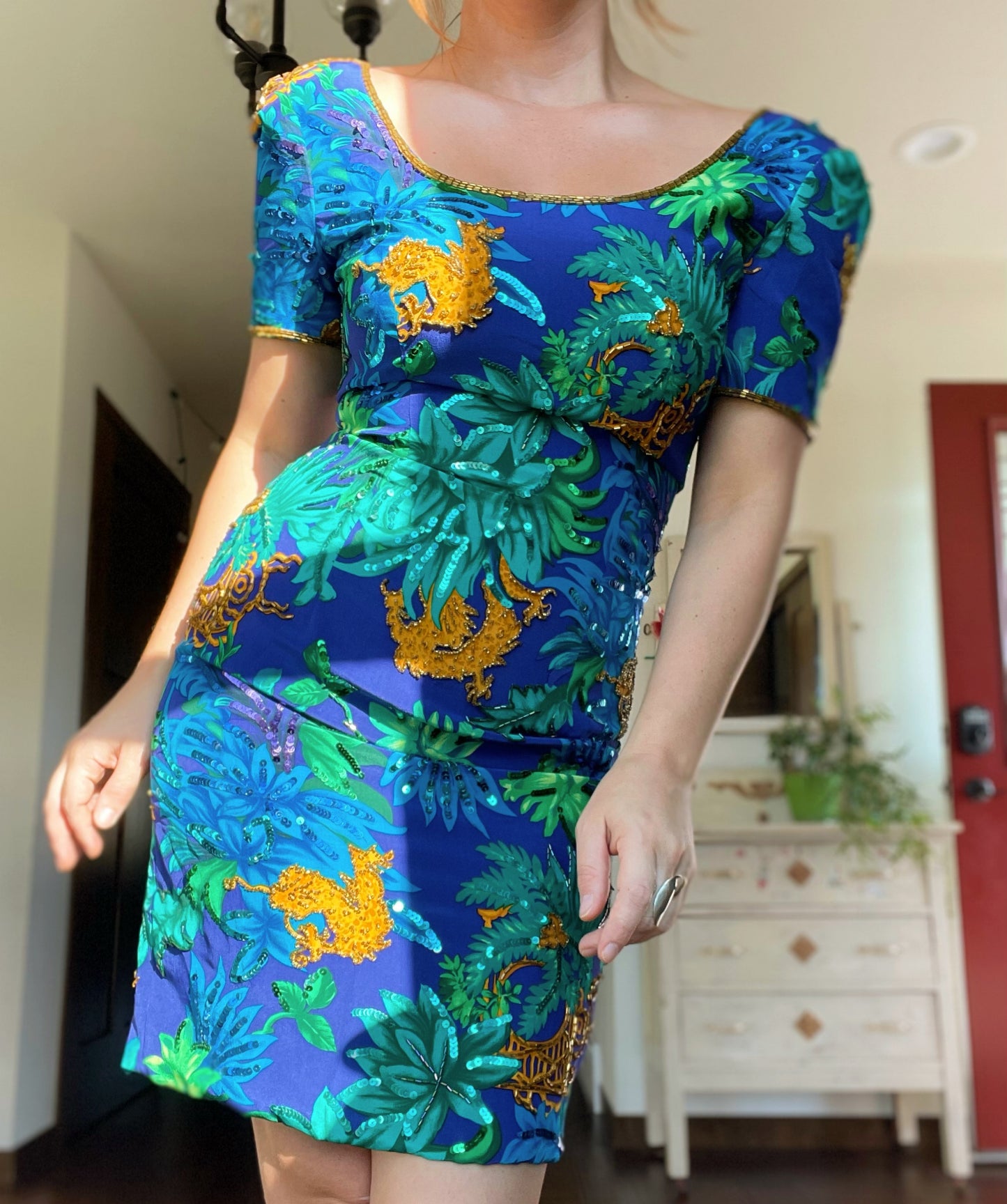 Jewel tone cheap cocktail dress